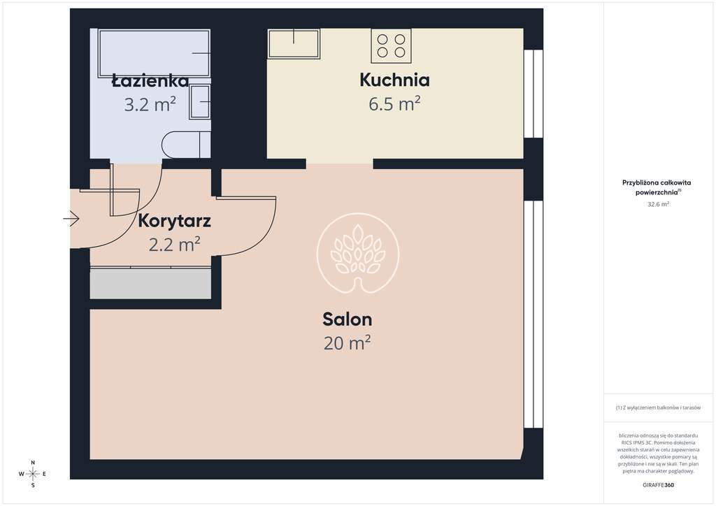 Kawalerka z możliwością 2 pokoi, blok-7