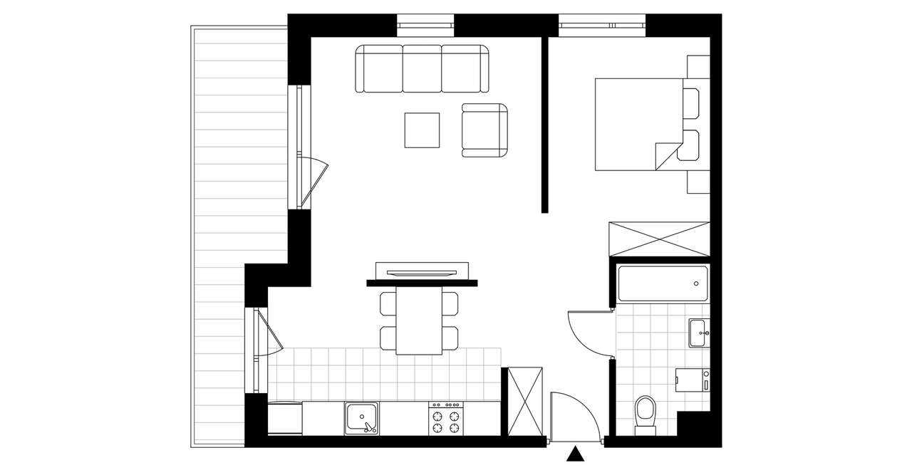 1-pokojowe mieszkanie 54m2 + taras Bez Pośredników - Pełny obrazek: 3/8
