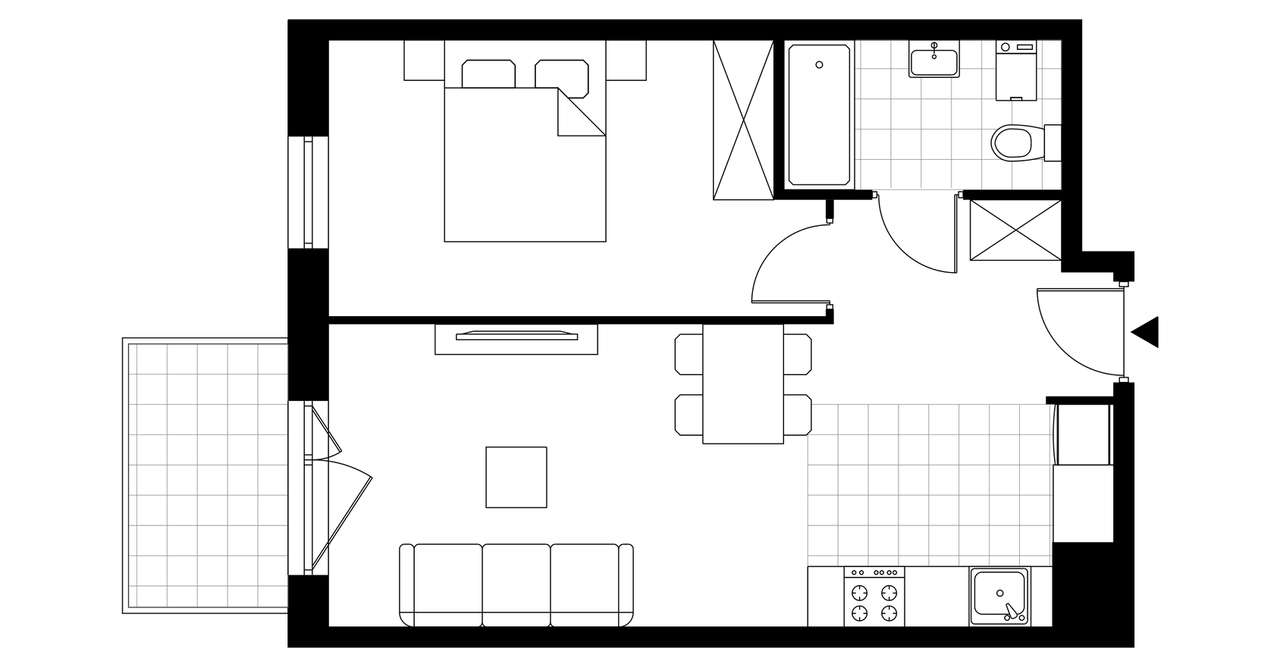 2-pokojowe mieszkanie 41m2 + balkon Bez Prowizji - Pełny obrazek: 3/8