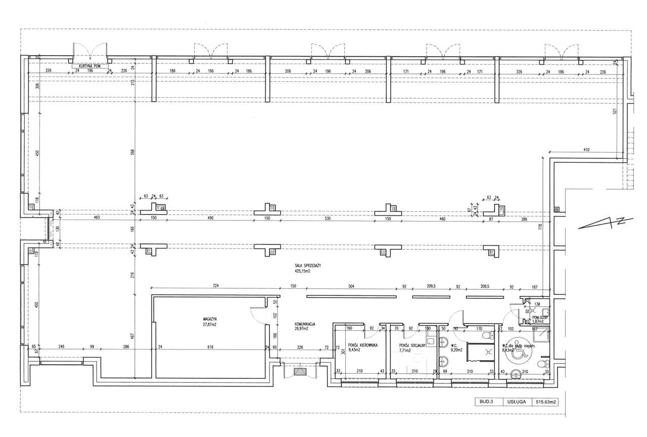 Lokal Użytkowy 515,63 m² Osiedle Sady