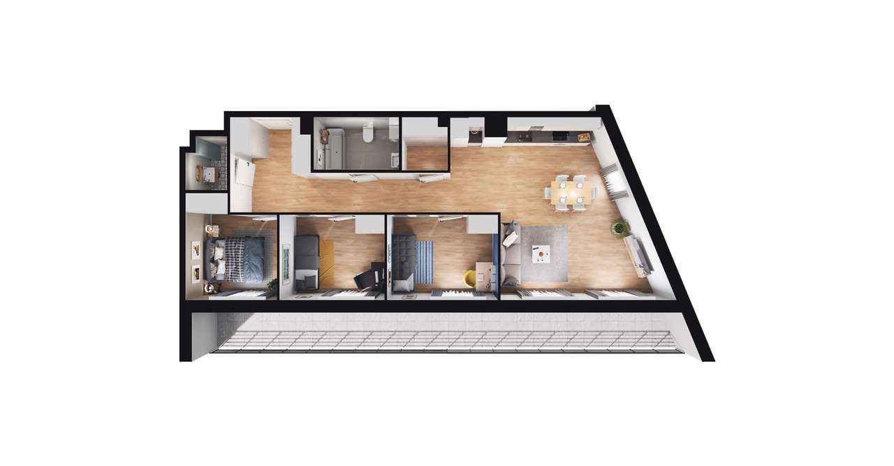 4-pokojowe mieszkanie 77m2 + balkon Bez Prowizji - Pełny obrazek: 2/8