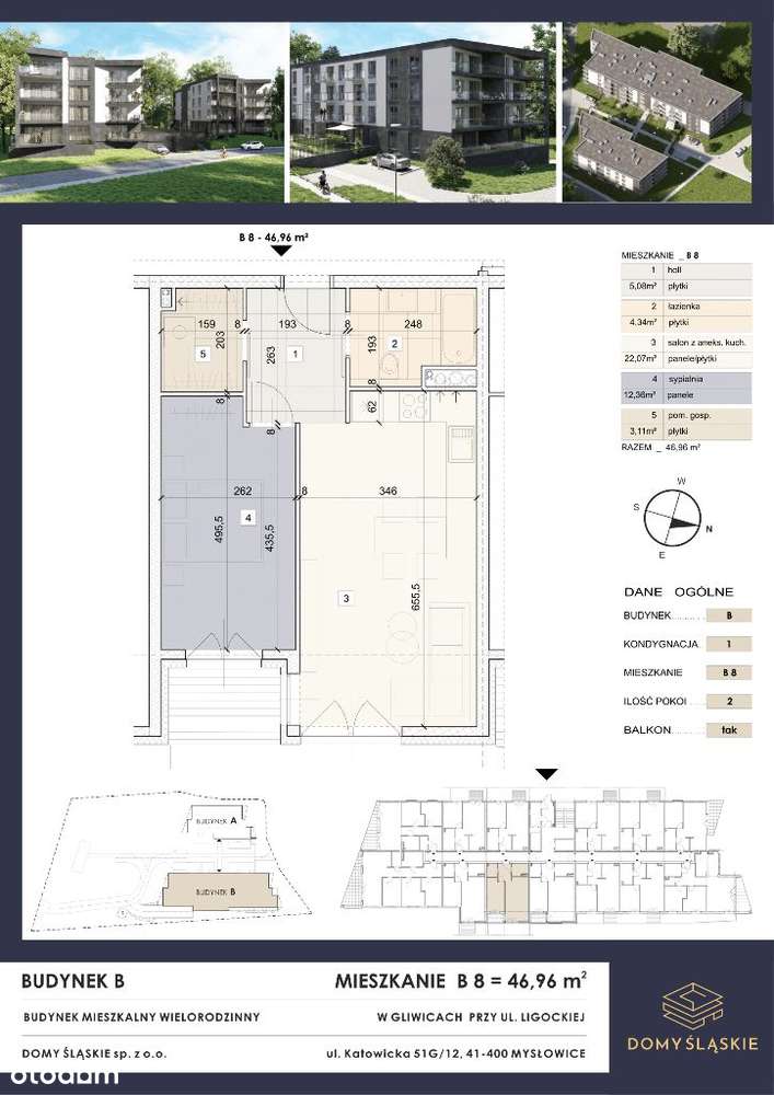 B8 - 2 pokoje + pom.gosp + taras - Pełny obrazek: 3/8