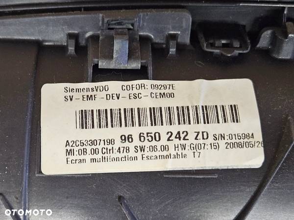 Peugeot 308 T7 3008 5008 monitor wyświetlacz radio nawigacja 96650242 96735367  ZD - 5