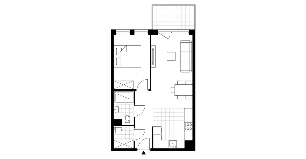 2-pokojowe mieszkanie 45m2 + balkon Bez Prowizji - Pełny obrazek: 3/8