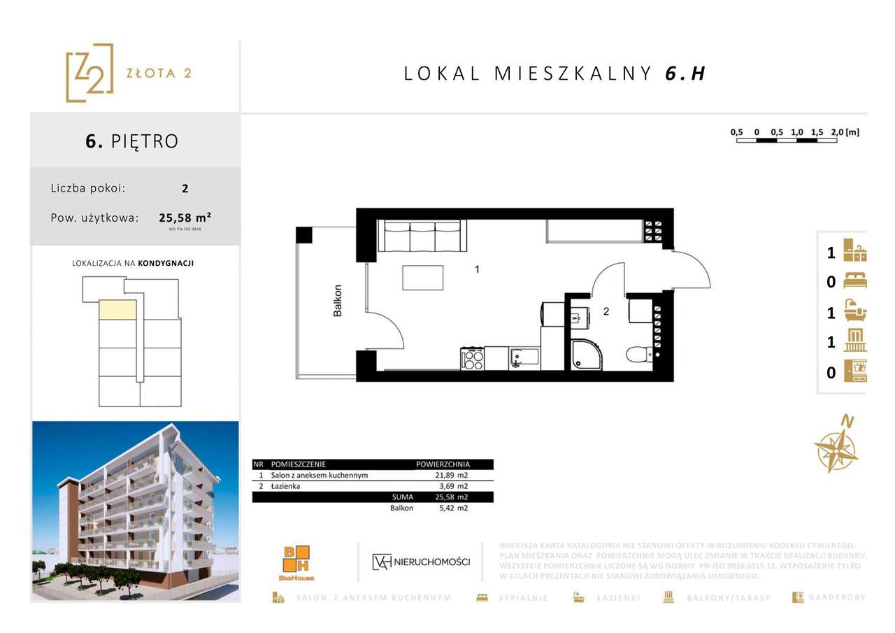 ZŁOTA 2| KAWALERKA NA SPRZEDAŻ| 6 PIĘTRO| NOWE BUDOWNICTWO| OKAZJA!! - Pełny obrazek: 2/2