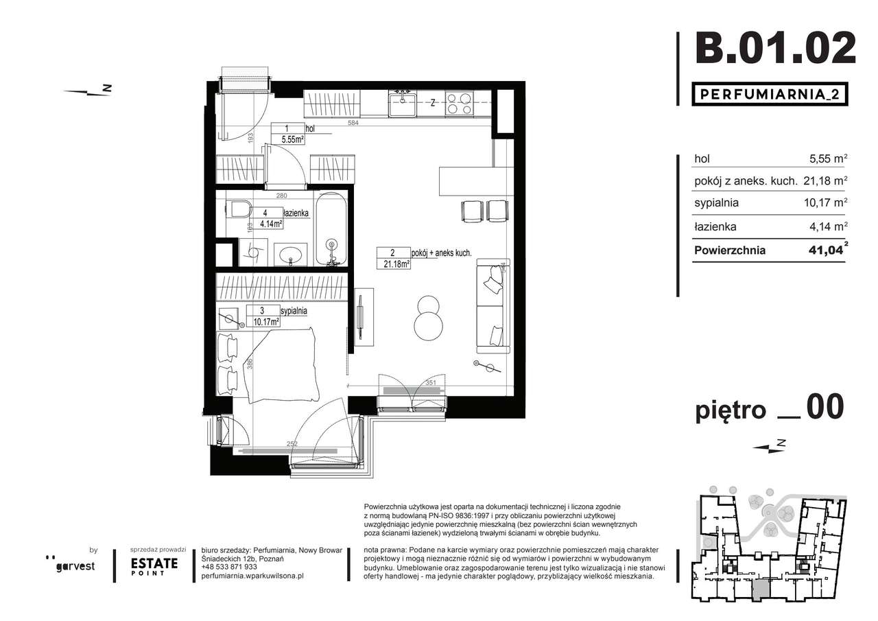 Perfumiarnia 2 | mieszkanie 40,91  m² | B.01.02 - Pełny obrazek: 2/7