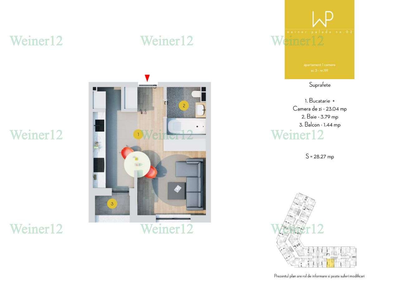 Start Vanzari Etapa 2 Proiect Nou Weiner2 Garsoniera Militari - Imagine principală: 1/11