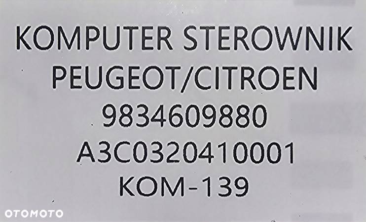 ORG MODUŁ KOMPUTER SILNIKA CITROEN / PEUGEOT / OPEL - 9834609880 - 4