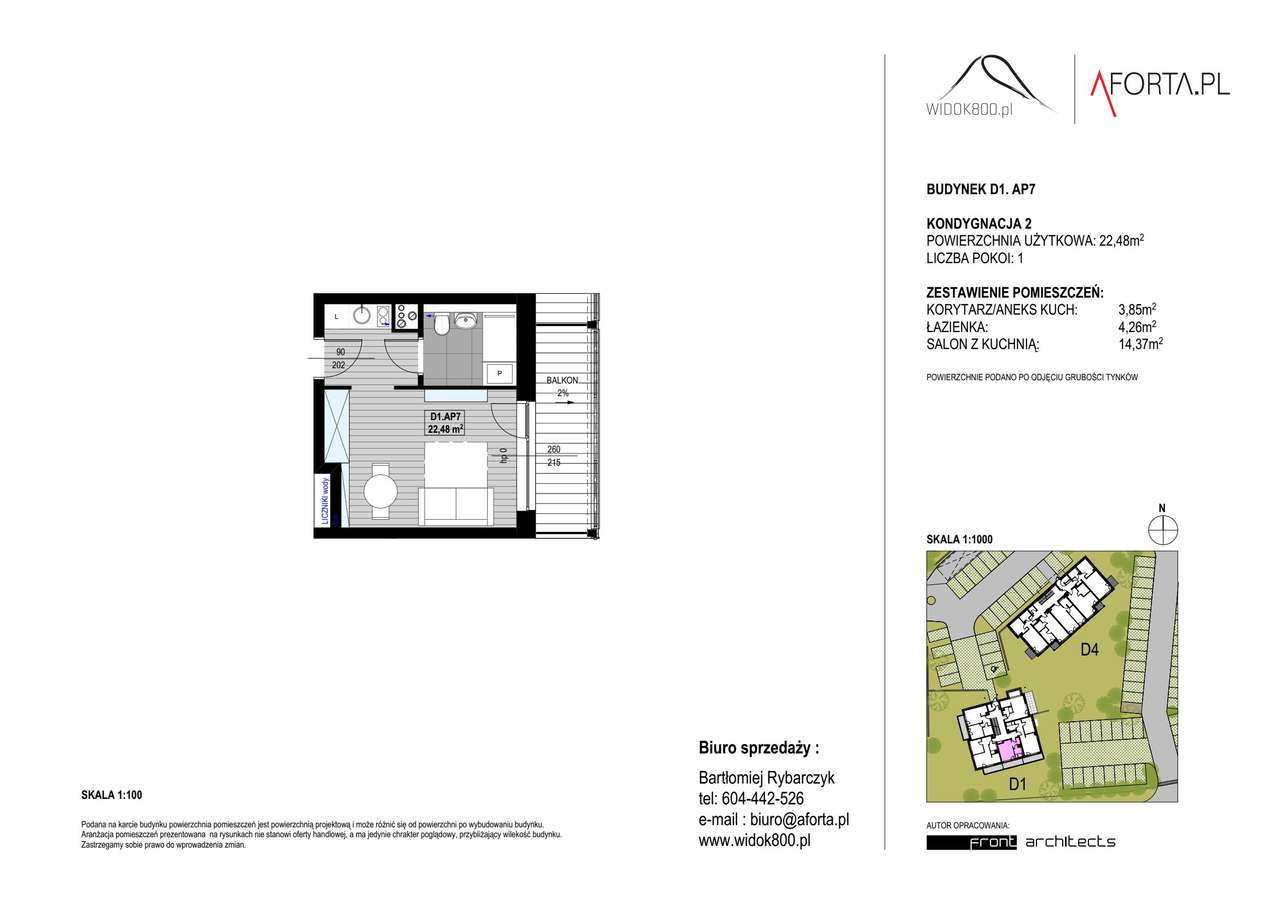 Widok800 | mieszkanie 1-pok. | D1.AP7 - Pełny obrazek: 2/5