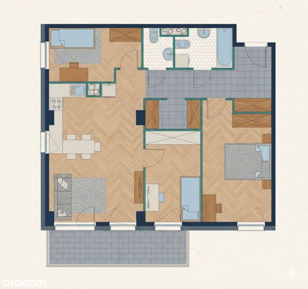 150m Tramwaj_Super układ_2 łazienki_Garderoba - Pełny obrazek: 4/4