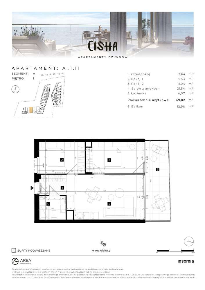 Cisha Dziwnów | mieszkanie 3-pok. | A.1.11 - Pełny obrazek: 2/7