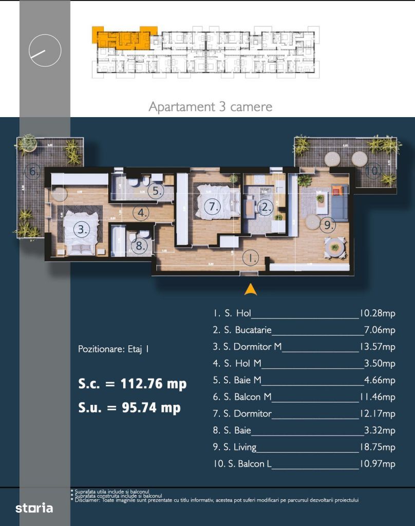 Apartament 3 camere / decomandat / metrou 1 Decembrie 1918