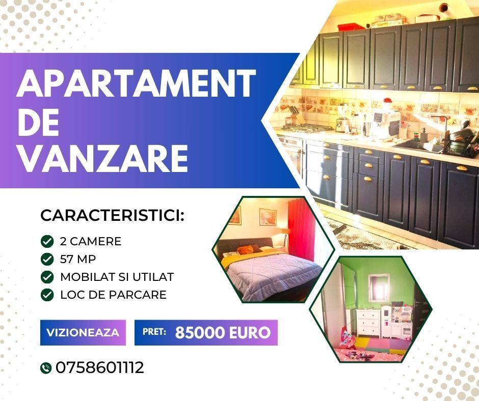 Apartament nou cu 2 camere: Complet mobilat pentru confortul tau