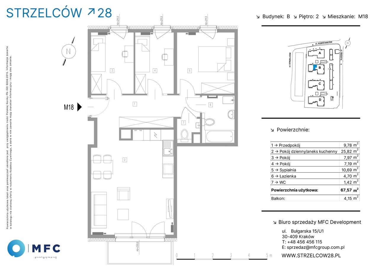 4-pokojowe mieszkanie 67m2 + balkon Bezpośrednio - Pełny obrazek: 2/9
