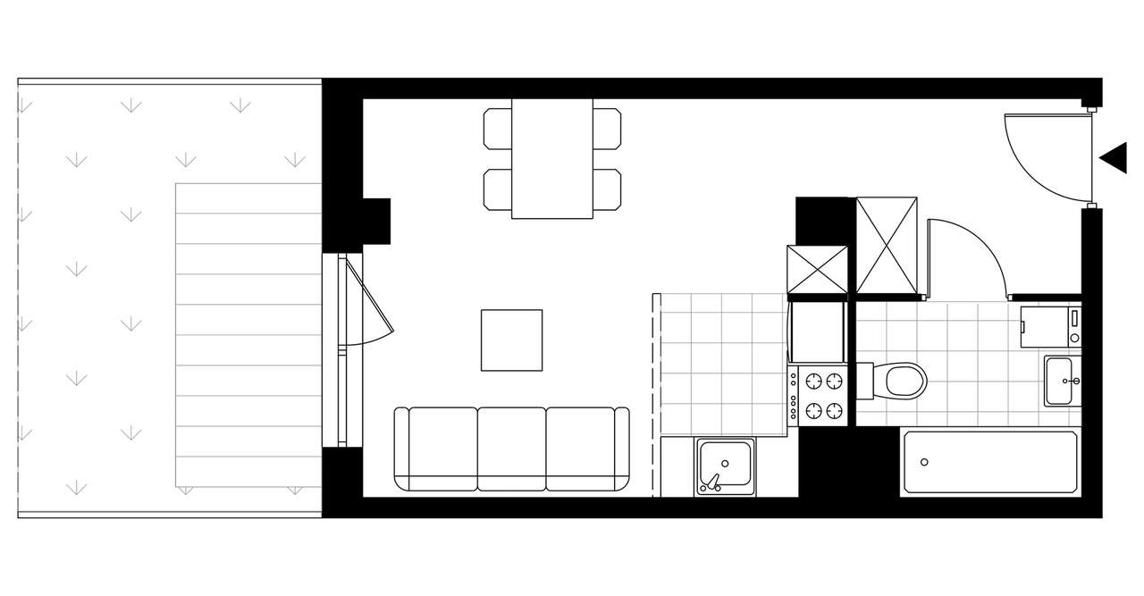 1-pokojowe mieszkanie 27m2 + ogródek Bezpośrednio - Pełny obrazek: 2/7