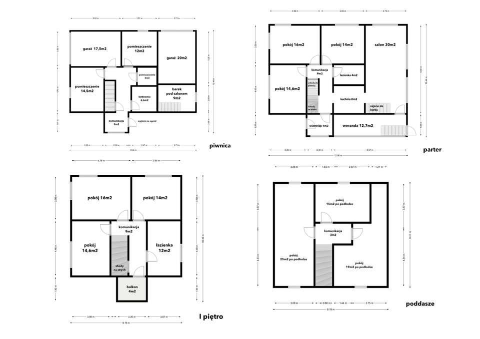 Poniemiecki duży dom z ogrodem, piwnicą i 2 garażami - Oporów - Pełny obrazek: 4/20