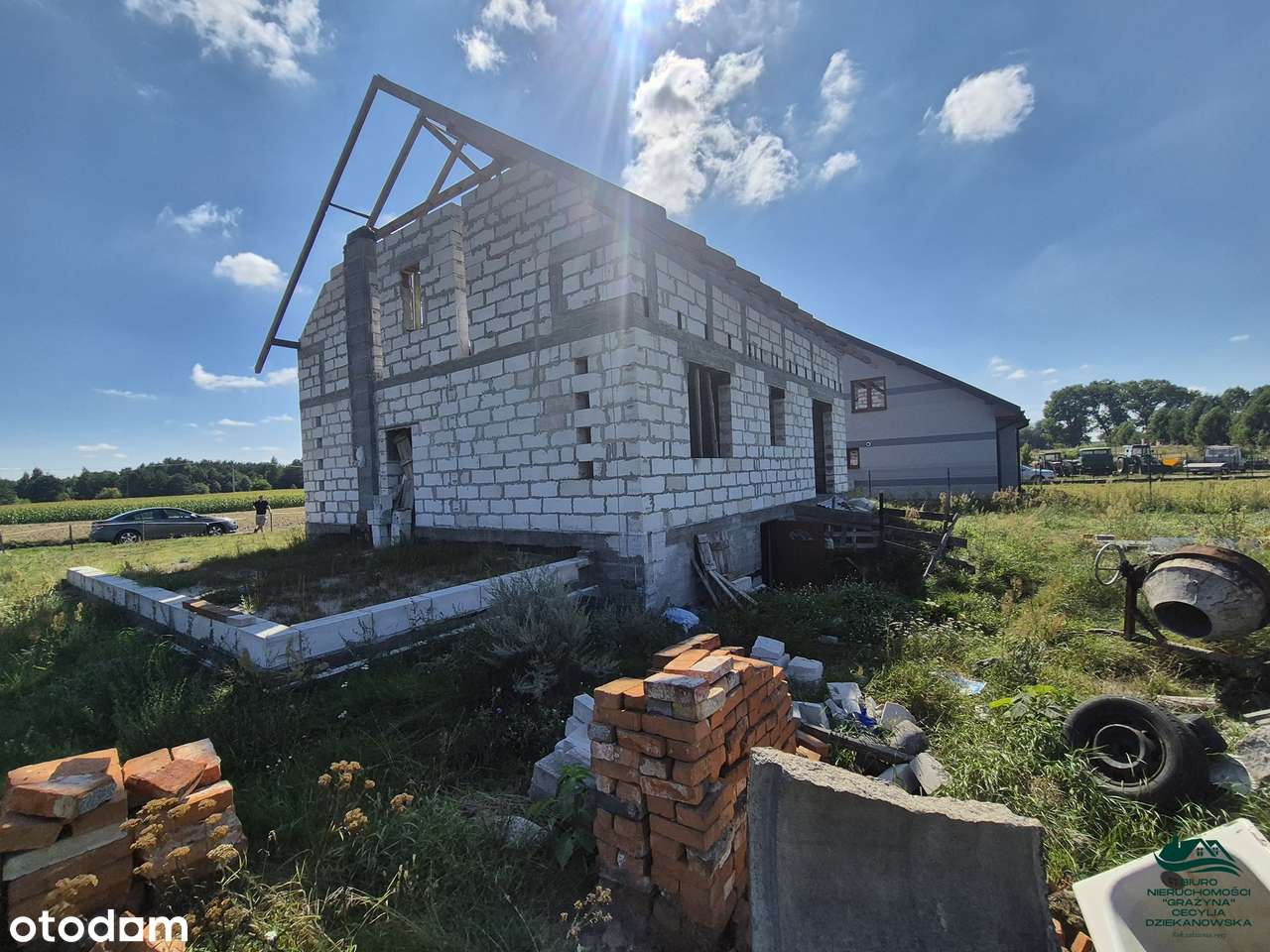 Dom 90m w surowym stanie otwartym z działką Rudunki-6