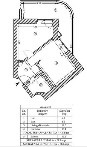 Apartament 2 Camere, Finalizat, 75mp, Yacht Kid - Fabrica de Glucoza-2