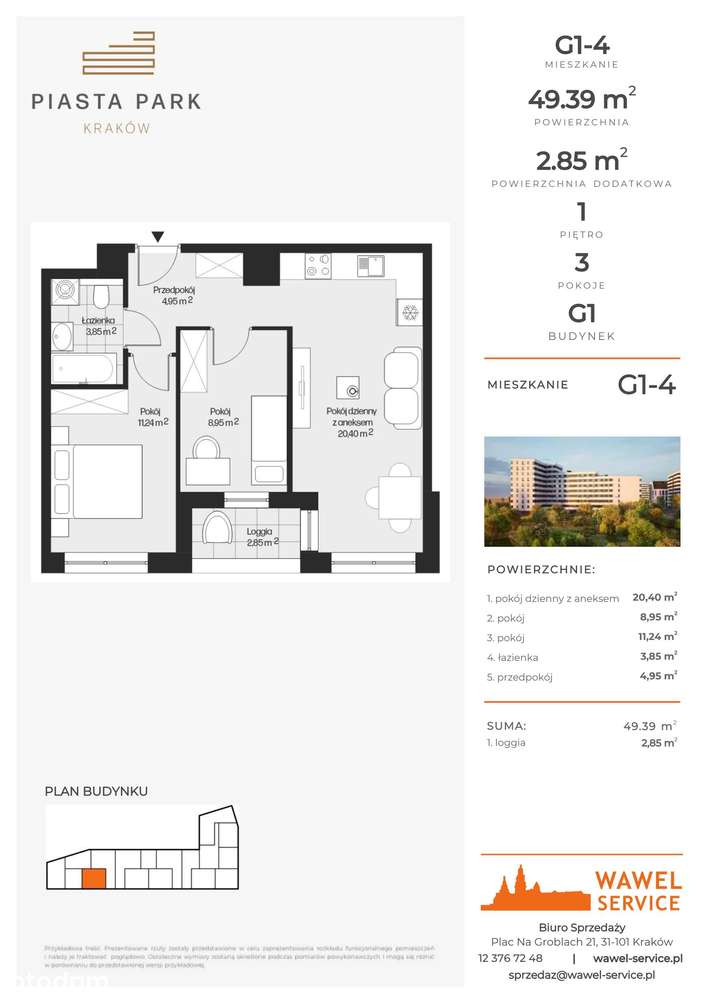 Piasta Park V​I | mieszkanie 3-pok. | G1-4 - Pełny obrazek: 2/7