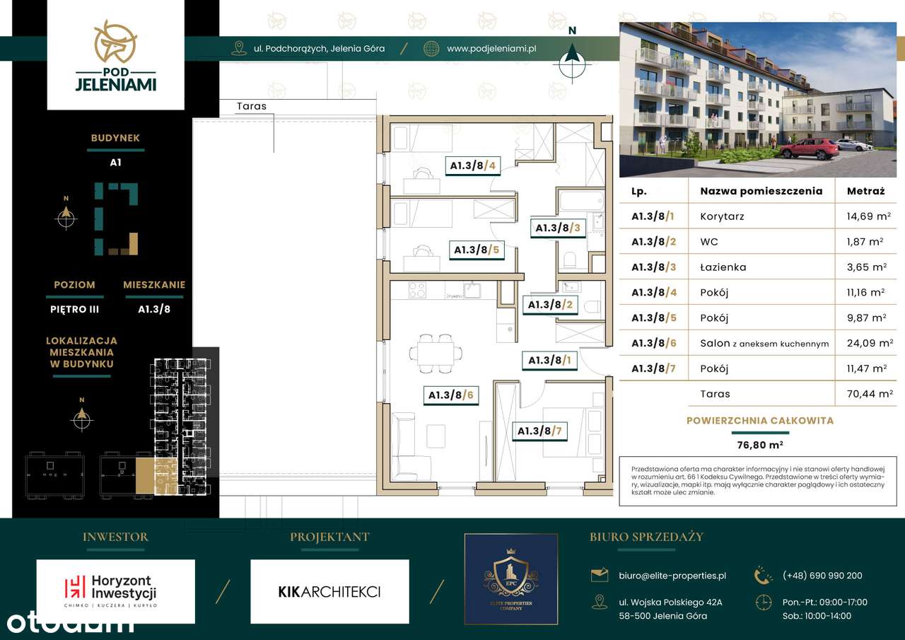 Pod Jeleniami | mieszkanie 4-pok. | A1.3/8 - Pełny obrazek: 2/9