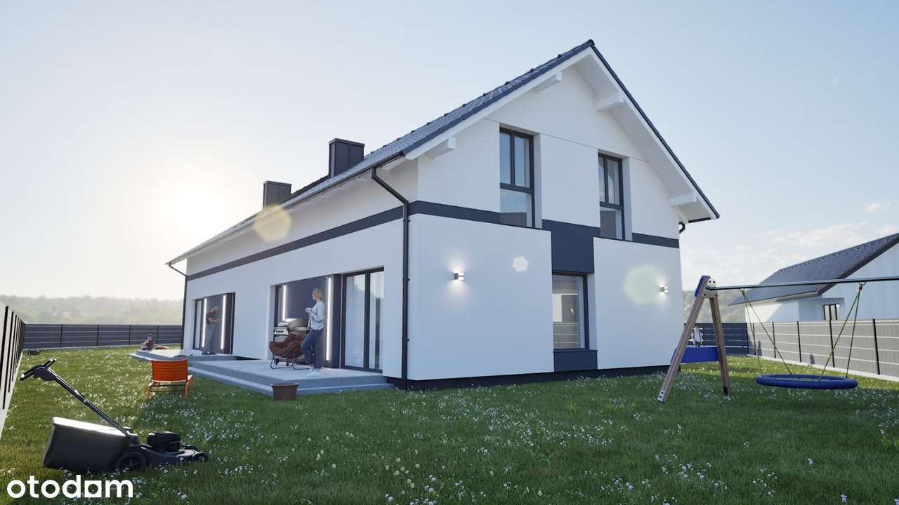 Nowoczesny dom w zabudowie bliźniaczej – Dobrzeń Wielki - Pełny obrazek: 3/7