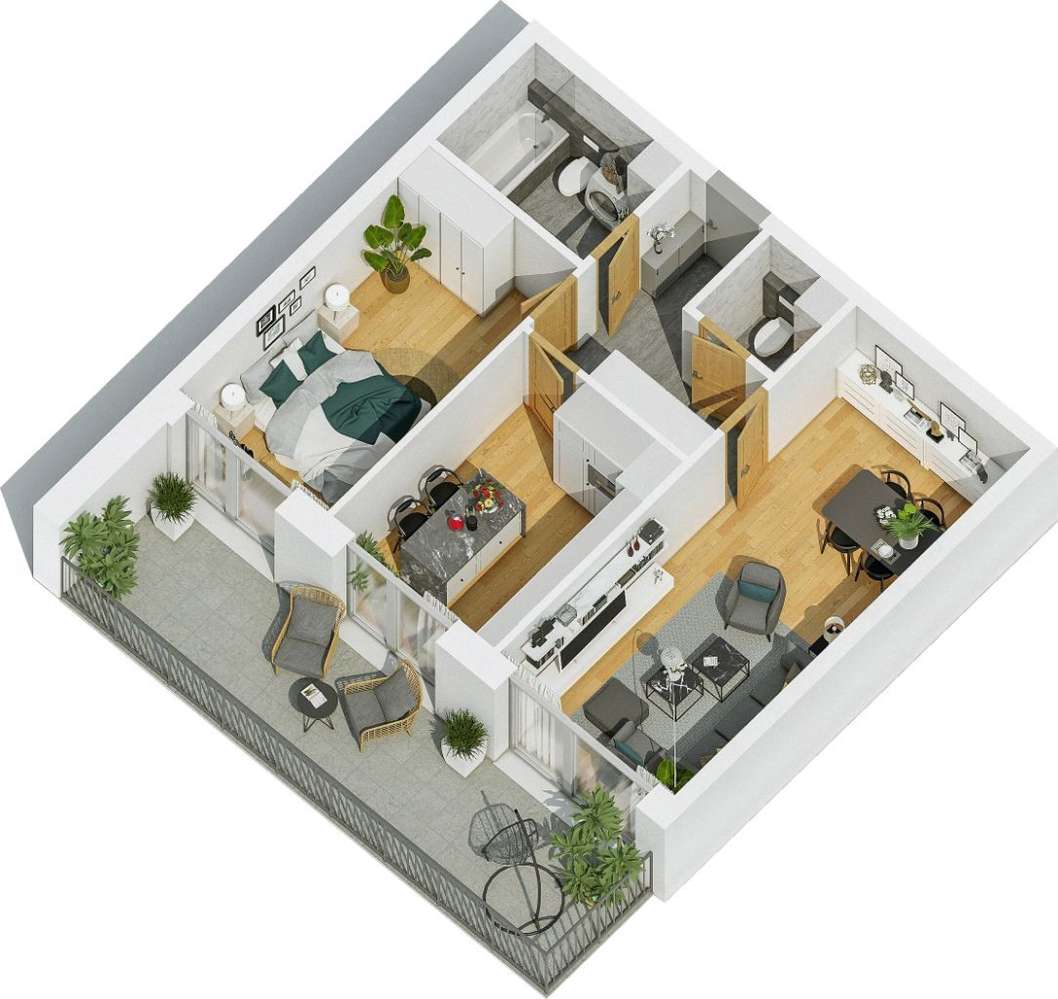 2-pokojowe mieszkanie | 60 m2 | Balkon - Pełny obrazek: 4/12