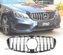 GRELHA FRONTAL PARA MERCEDES CLASSE E W212 13-16 PANAMERICANA GT STYLE PRETO BRILHANTE CROMADO - 1