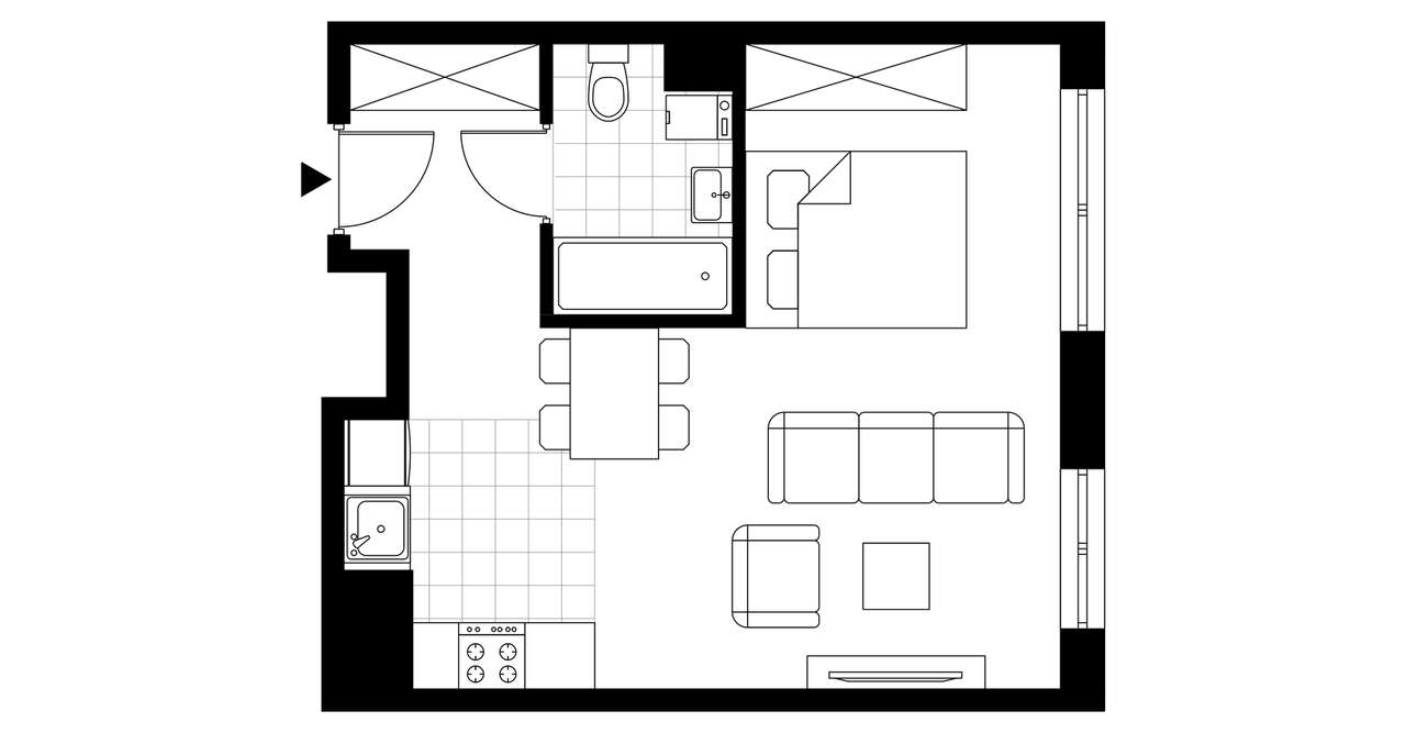 Perfumiarnia 2 | mieszkanie 34,36  m² | A.01.04 - Pełny obrazek: 4/7