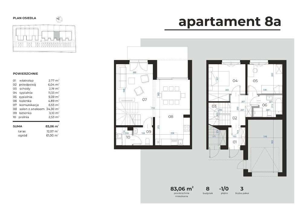 Dwupoziomowe z ogródkiem | Słocina | 3 pokoje - Pełny obrazek: 4/4