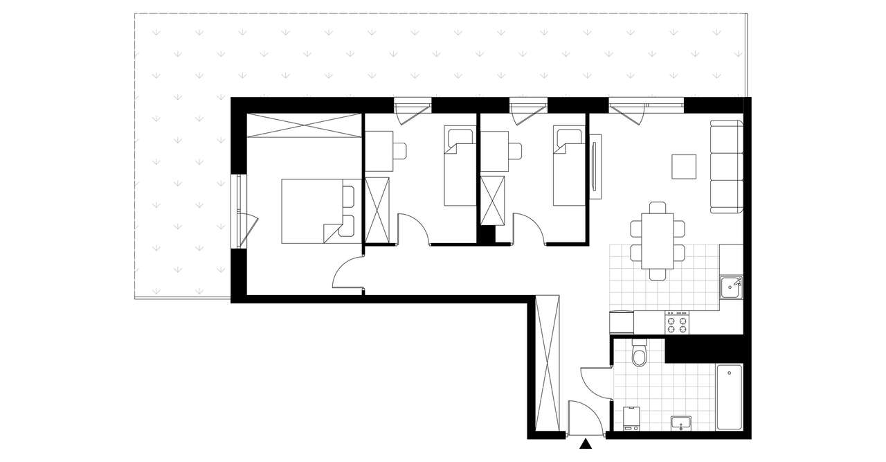 4-pokojowe mieszkanie 67m2 + ogródek - Pełny obrazek: 2/8