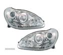 FARÓIS XENON D2S COM LUZ DIURNA LED PARA MERCEDES S W220 02-05 FUNDO CROMADO - 2