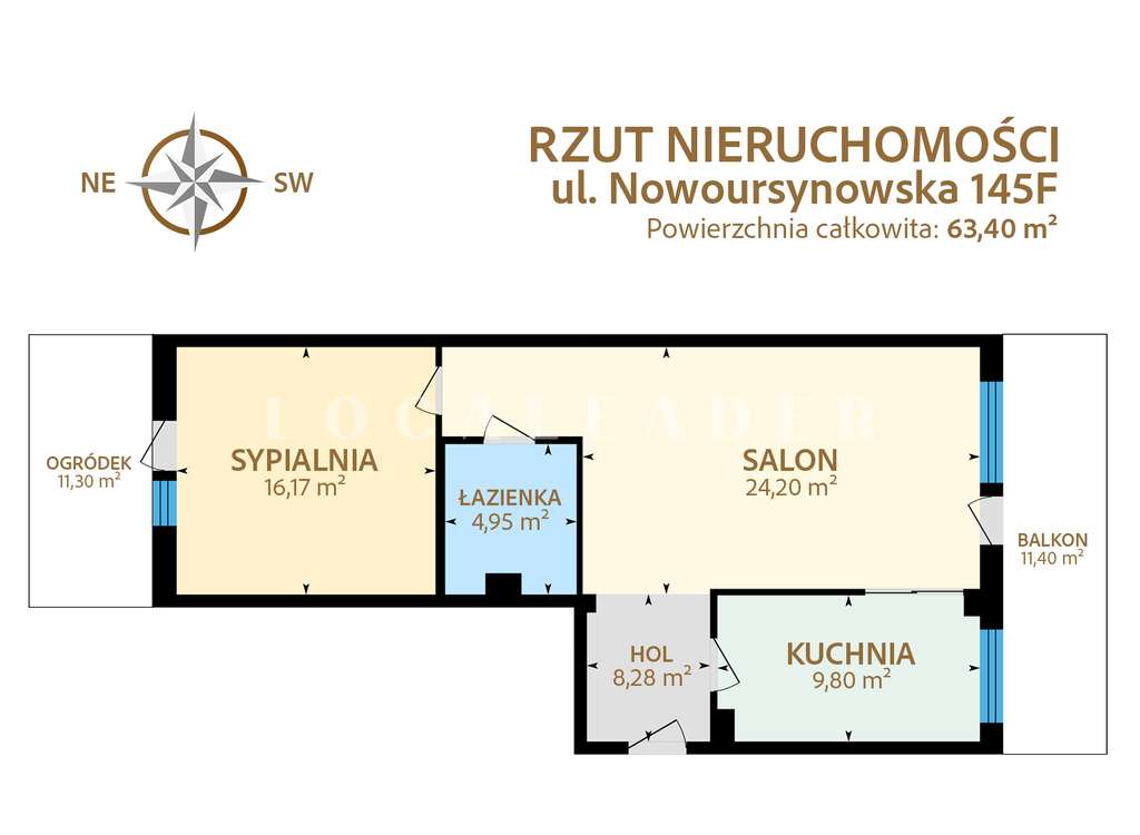 Duże dwupokojowe mieszkanie z balkonem i ogródkiem-17