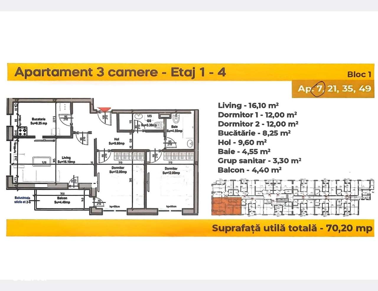 Berceni Sf. Brancoveni - 3 Camere decom, bloc nou 2025, in constructie - Imagine principală: 2/8