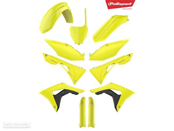 kit plasticos polisport amarelo fluor honda crf 250 / 450 - 1