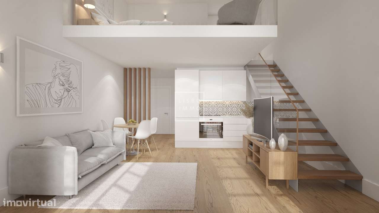 Apartamento Loft, 54,02m2, terraço 48,53m2, completamente reformado, c-14