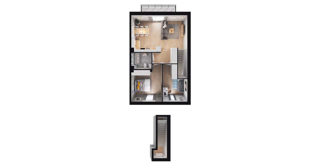 3-pokojowe mieszkanie 61m2 + balkon - Pełny obrazek: 2/8