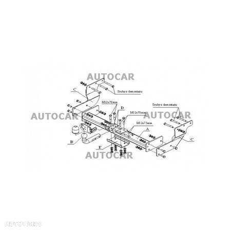 Carlig de remorcare pentru FORD TRANSIT - autoutilitar,platforma gen (E__) - sistem semidemontabil -cu suruburi - din 1991-2000 - 5