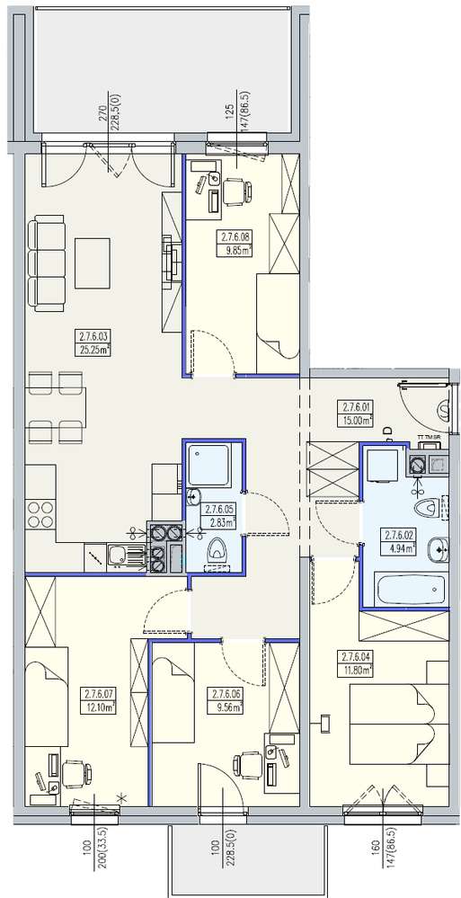 OSTATNIE 5 pokoi - 92 m²- Piętro 7/8 - Dwustronne -TRAMWAJ -BLISKO A4 - Widok 6