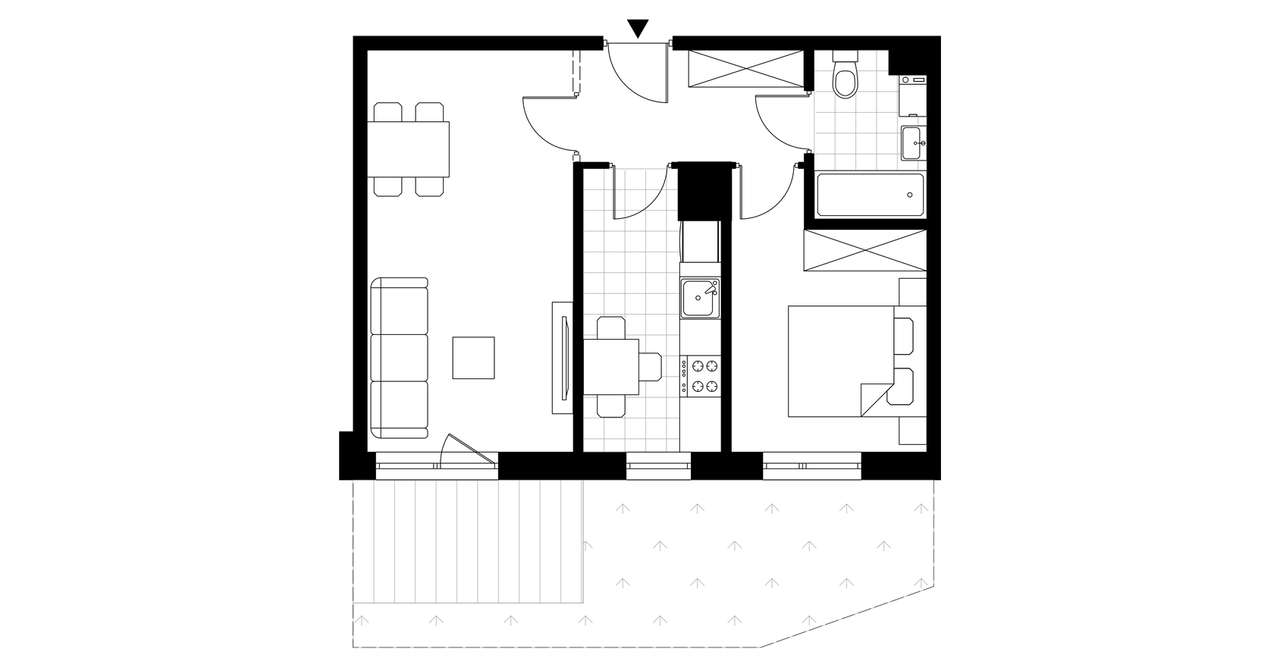2-pokojowe mieszkanie 44m2 + ogródek Bez Prowizji - Pełny obrazek: 3/8
