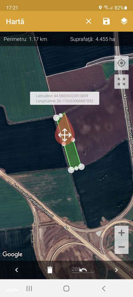 Teren de vânzare – 4 ha lângă nod rutier A0 – A3, ideal pentru hale - Imagine principală: 4/5