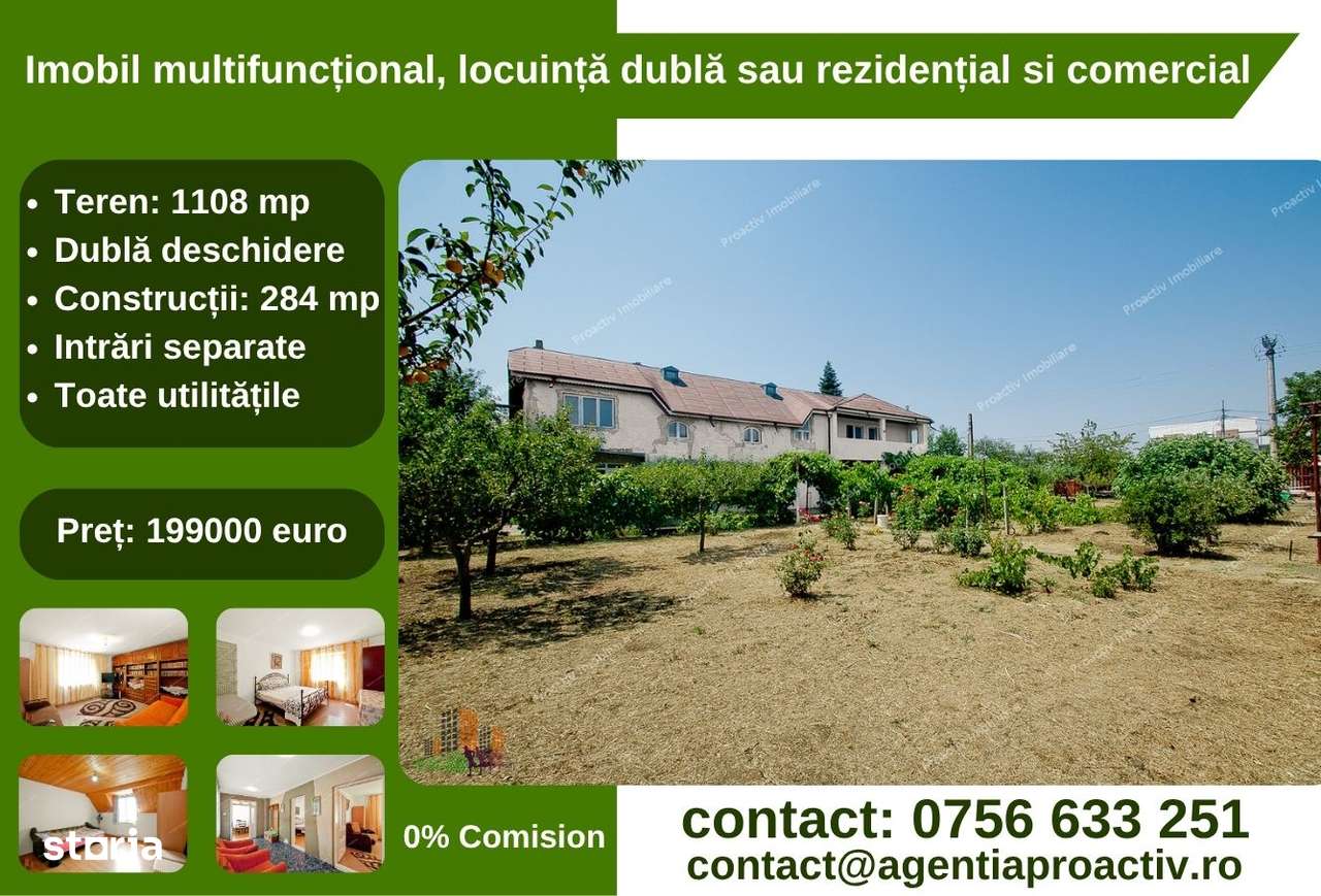 Imobil multifuncțional, locuință dublă sau rezidențial si comercial - Imagine principală: 1/7
