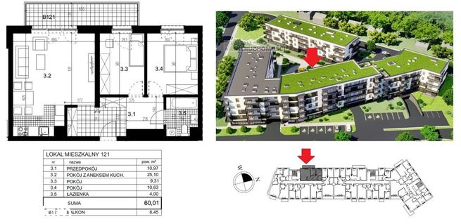 3pok|ok Lipska/Saska|balkon 8,5m2|Bagry|0%|Eng