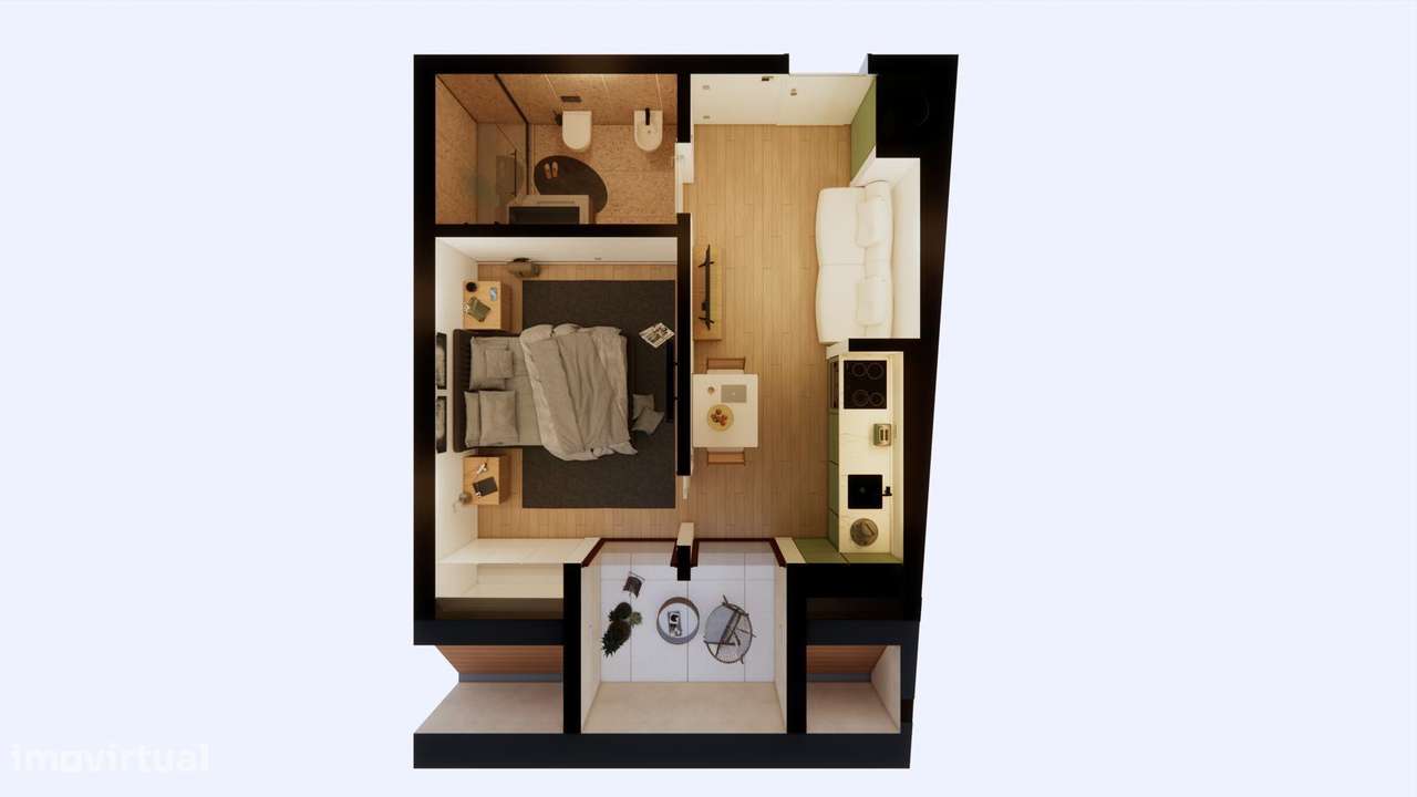 T1 Novo Vista Mar, Último Piso com Solário, Matosinhos Sul, com 48 m²-21