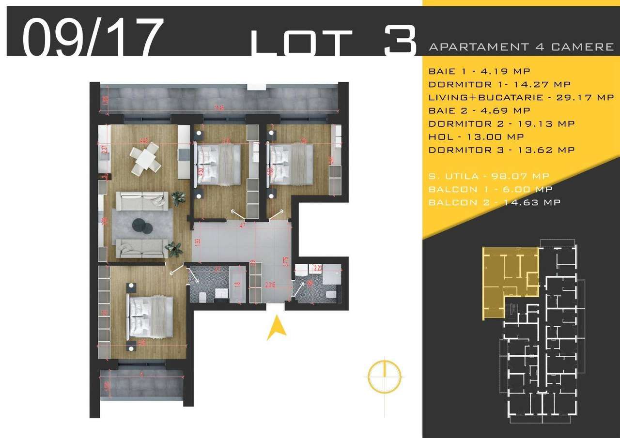 OFERTA | PROIECT NOU | 4 camere Metrou Nicolae Teclu - Imagine principală: 4/9