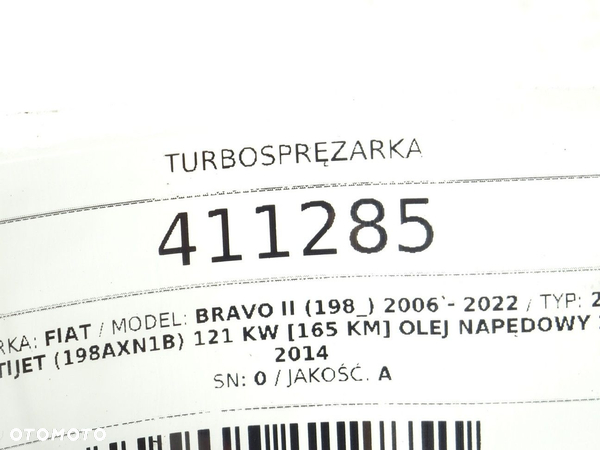 TURBOSPRĘŻARKA FIAT BRAVO II (198_) 2006 - 2022 2.0 D Multijet (198AXN1B) 121 kW [165 KM] olej - 7