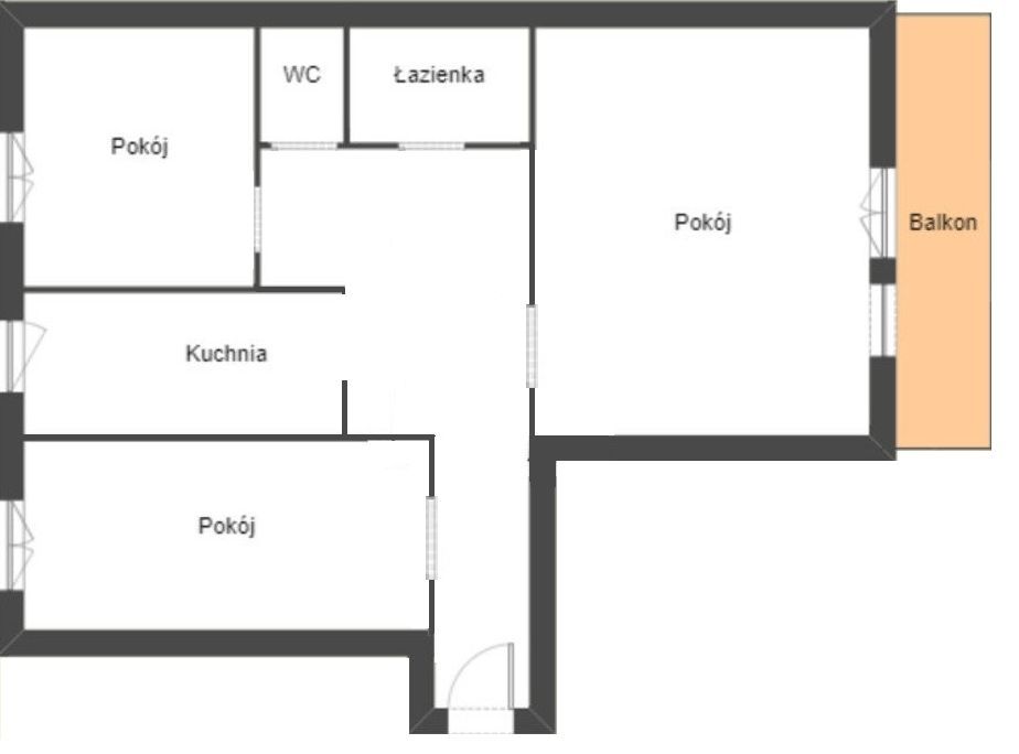 Mieszkanie 53m2 - 3 pokoje przy Parku Leśniczówka