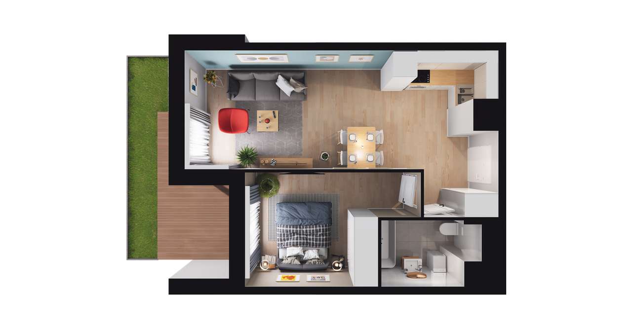 2-pokojowe mieszkanie 37m2 + ogródek Bez Prowizji - Pełny obrazek: 3/9