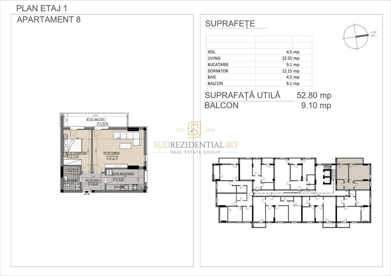 Apartament nou in zona excelenta, 2 camere, decomandata, bloc nou, S4 - Imagine principală: 5/20