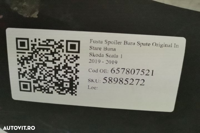 Fusta Spoiler Bara Spate Original In Stare Buna Skoda Scala 1 2019 657807521 - 7