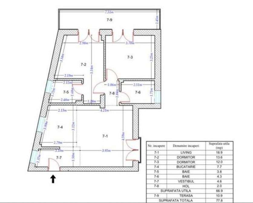 Apartament nou 3 camere Brancoveanu Str. Grigore Voda-9